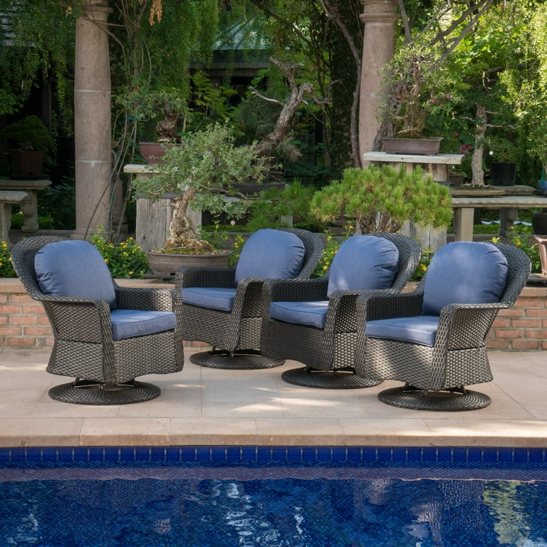 Christopher knight home liam outdoor hotsell wicker swivel club chair with cushion