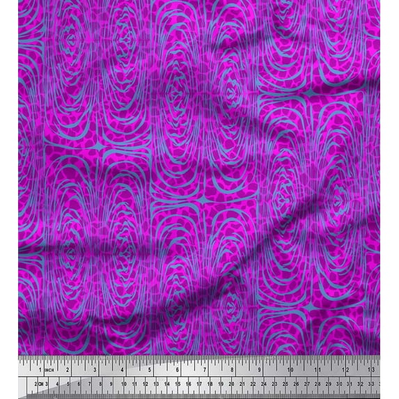 Soimoi Pink Rayon Fabric Leopard & Wild Animal Skin Printed Craft Fabric by The Yard 56 Inch Wide