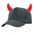 thumbnail image 3 of Baseball Cap Hkoxplj Devil Horns Novelty Hat for Halloween Cosplay Costume Party Adjustable Breathable Hat Cap for Men Women Funny Dress Up Photo Booth Prop Hat Cap Soft Plush Horns Sturdy Sewn Hat, 3 of 3