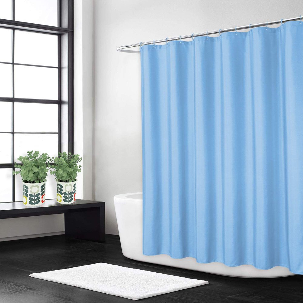 CAROMIO Shower Curtain, Flax Linen Like 240GSM Heavy Weight Fabric Bath Shower Curtain with