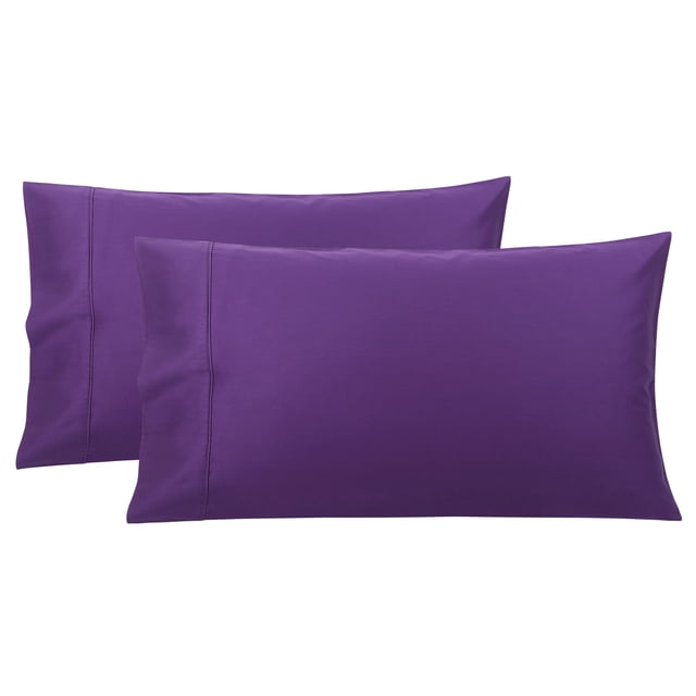 Funda de Almohada de Algodón PiccoCasa Juego de 2 Suaves Transpirables 51x76 cm Uva