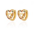 thumbnail image 1 of Pendientes de aro de acero inoxidable para mujer, arete de circonita arcoíris, joyería estética de lujo, novedad de 2023, 1 of 4