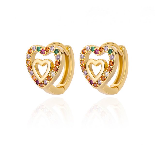 Pendientes de aro de acero inoxidable para mujer, arete de circonita arcoíris, joyería estética de lujo, novedad de 2023