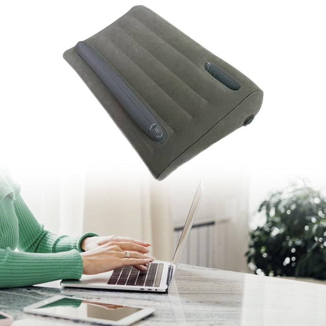 Almohada de lectura inflable, cojín de escritorio de vuelta con la estación de trabajo de la ranura del teléfono almohadilla para computadora portátil