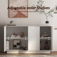 thumbnail image 5 of PORKISS 55.1" Fluted Sideboard, Modern Wood Buffet Cabinet with Storage, Accent Cabinet with Adjustable Shelves for Dining Room, Living Room & Entryway, White, 5 of 7