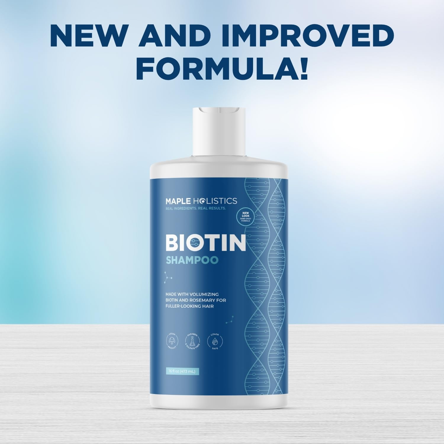 Biotin and Rosemary Volumizing Shampoo for Fine Hair, Sulfate-Free Formula, 16 fl oz