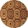 thumbnail image 1 of Ahgly Company Indoor Round Abstract Brown Modern Area Rugs, 5' Round, 1 of 4