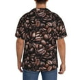 thumbnail image 5 of KLL Coffee Bean Print Men's Shirt Short Sleeve Button Down Summer Cuba Beach Shirts- Large, 5 of 7