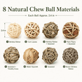 thumbnail image 4 of WLGJL Bunny Chew Grass Balls, Rolling Chew Toys for Small Animals, Natural Chew Grass Toys and Bunny Treats for Rabbits, Guinea Pigs, Chinchillas, Hamsters, Mice Teeth Grinding (8 Pcs), 4 of 8