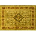 thumbnail image 1 of Ahgly Company Machine Washable Indoor Rectangle Medallion Yellow Traditional Area Rugs, 3' x 5', 1 of 4