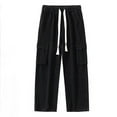 thumbnail image 4 of GA WEIHUA Mens Cargo Pant Loose Straight Sweatpants for Men Fall Joggers Pant Sweatpants Casual Elastic Waist Tapered Stretch Twill Pant Lightweight Work Hiking Pants with Multi Pockets ,Black,XXL, 4 of 4
