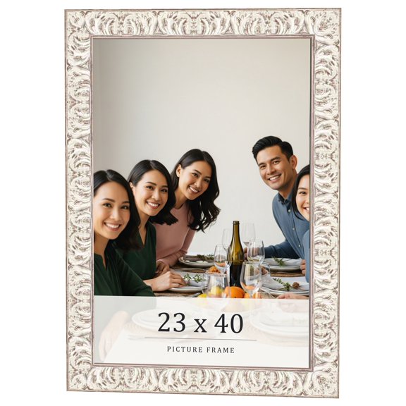 23x40 Frame White Real Wood Picture Frame Width 1.5 inches | Interior Frame Depth 0.5 inches |