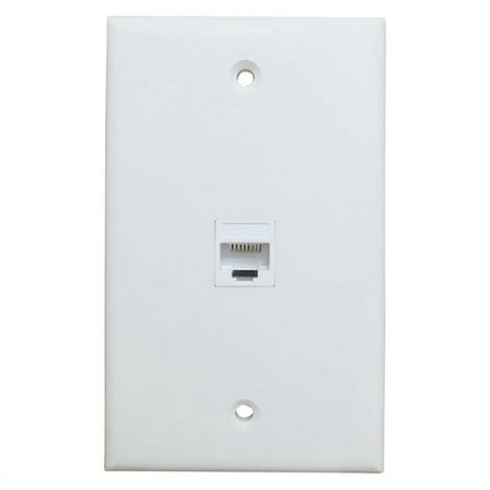 1-Pack 1-Port Ethernet Wall Plate, Jack Wall Plate with RJ45 Female to Female Inline Coupl2Xk3044