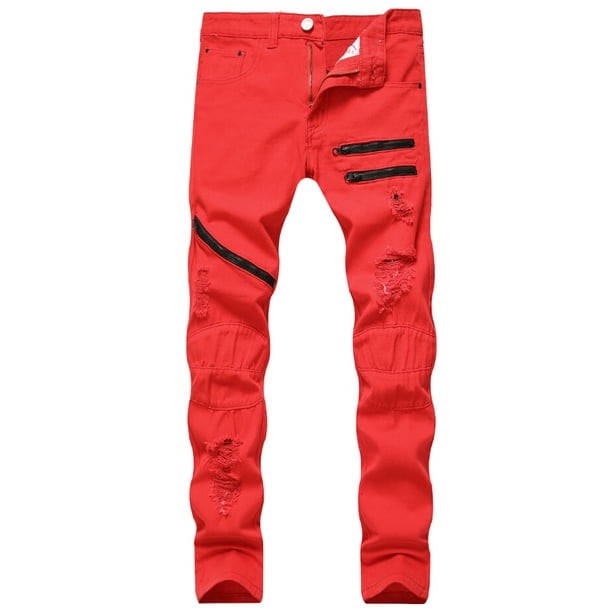 Black and cheap red jeans