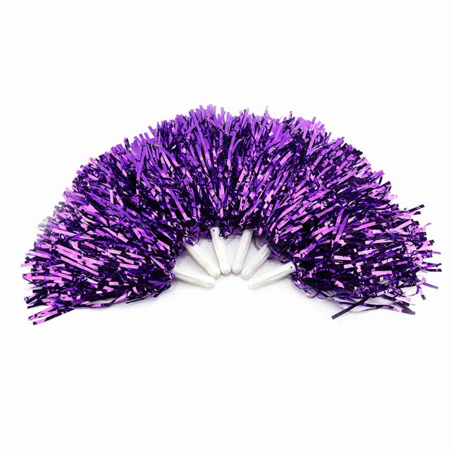 Pompones ligeros de animadora para fiestas deportivas y bailes (morados)