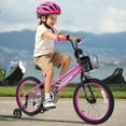 thumbnail image 4 of Costway Vélo pour Enfant de 18 Pouces avec Roues Stabilisatrices, Guidon et Selle Réglables, Frein à Main, Rose, 4 of 10