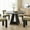Black, variant on Farini 47" Round Dining Table for 4-7 People, Wooden Kitchen Table with Metal Base for Dining Room, Kitchen, Living Room, Black