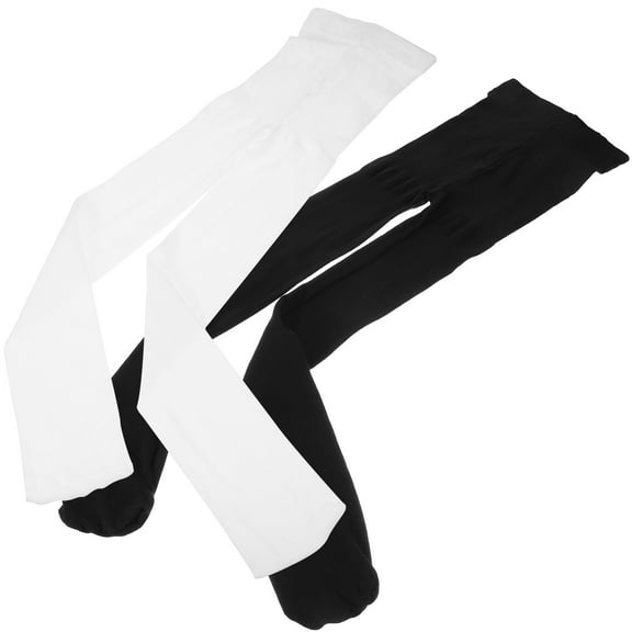 HOOWIFFY Kids Pantyhose Girls Toddler Dance Tights 2Pcs L Size for 7-10 Years Old