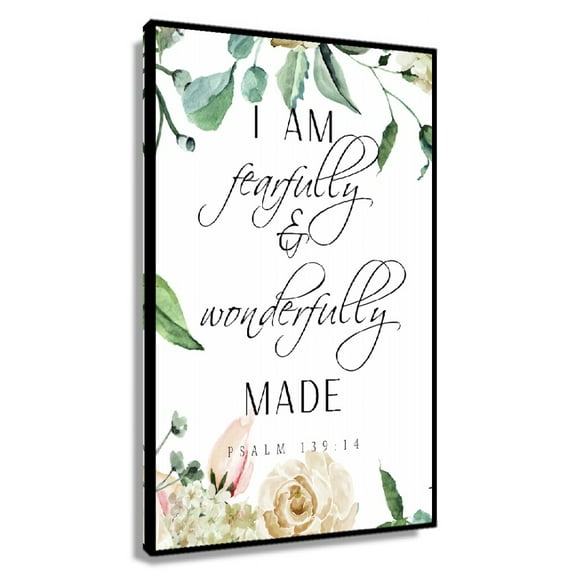 Psalm 139 14 I Am Fearfully and Wonderfully Made Bible Verse Wall Art Scripture Wall Art Scripture Printable Poster Printing Giclee Canvas Printing