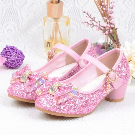 

Kids Baby Girls Pearl Bling Bowknot Single Princess Shoes Sandals