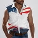 thumbnail image 3 of Camisas de Cuello para Hombres, Moda Casual Día de la Independencia Imprimir Turndown Bolsillos sin Mangas Tanque Deportivo, 3 of 5