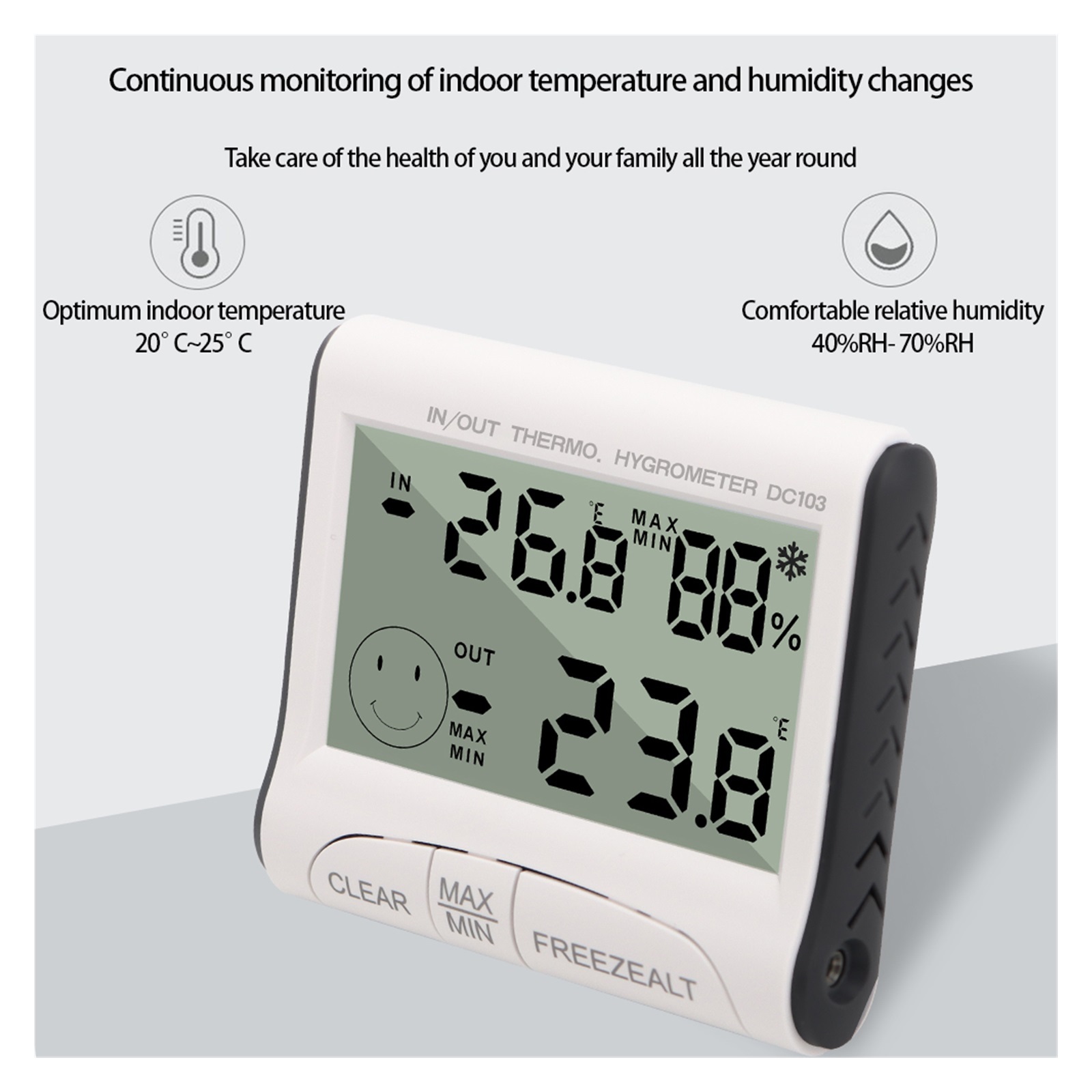 LCD Display Temperature and Humidity Tester Indoor Outdoor Thermometer Weather Station Thermometers ,Fast Response
