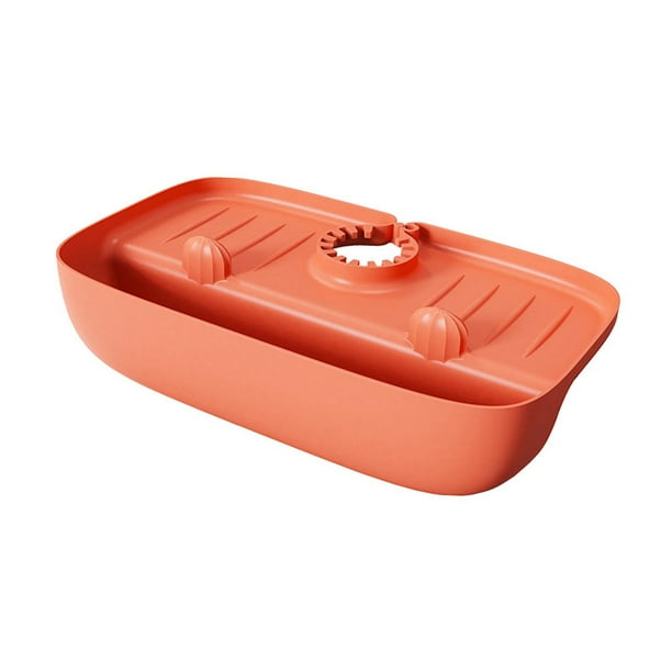 Bandeja de silicona para recoger la manija del grifo, accesorios de baño, organizador de fregadero de silicona Naranja