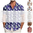 thumbnail image 4 of mgoYE Men Halloween Button Shirts Cute Ghost with Pumpkin Coffee Cartoon Graphic Blouse Casual Halloween Tops Tee Mens Tshirt Size XL, 4 of 7