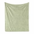 thumbnail image 1 of Retro Soft Flannel Fleece Throw Blanket, Bias Geometric Green Stripes Pattern Romantic Vintage Design Print, Cozy Plush for Indoor and Outdoor Use, 60" x 80", Jade Green and Cream, by Ambesonne, 1 of 6