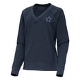 thumbnail image 2 of Women's Antigua Heather Navy Dallas Cowboys Varsity Tri-Blend V-Neck Long Sleeve T-Shirt, 2 of 3