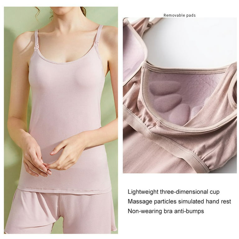 Maternity/Nursing Clip Cami Tank Top, Eco Modal - Blush Pink