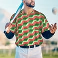 thumbnail image 5 of Lsque Geometric Watermelon Pattern Mens Polo Golf Shirts Funny Graphics Shorts Sleeve Button Shirts Baseball T-shirt-4X-Large, 5 of 7