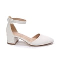 thumbnail image 2 of LuckLilac Women's Round Toe Pumps Ankle Strap Low Buckle Block Heel Sandals Dress Wedding Office Party Shoes, 2 of 5