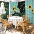 thumbnail image 3 of Outdoor Curtains for Patio Waterproof You Are My Sunshine Indoor/Outdoor Curtain Tiebacks Bee Sunflower Teal Green Privacy Sun Block Grommet Drapes for Pergolas Gazebo Porch 2 Panel 54x108 Inch, 3 of 9