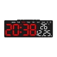 thumbnail image 1 of Reloj despertador digital multifuncional rectangular práctico con 3 niveles de brillo LED reloj digital reloj de escritorio eléctrico para interiores Concha negra, 1 of 8