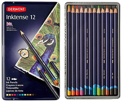 72 Colours Derwent INKTENSE Watercolour Pencils in Tin Art Adult Colouring Books 