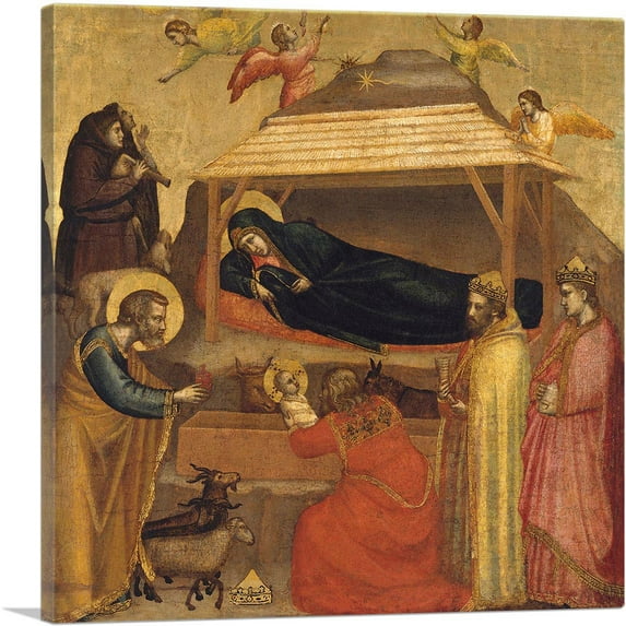 ARTCANVAS The Adoration Of The Magi 1320 Canvas Art Print by Giotto di Bondone - Size: 18" x 18" (1.50" Deep)