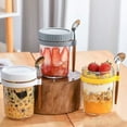 thumbnail image 3 of YEAUEME 350ML Overnight Oats Cup with Spoon And Lid Leakproof Glass Breakfast Container for Oatmeal Salad Yogurt Eco-Friendly Reusable Cup, 3 of 7