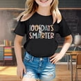 thumbnail image 2 of Big Kid Children Fashion Casual Print Round Neck Loose Short Sleeve T Shirt Top Girls Clothes Toddler 6 Thermal Girls Shirt Tops for Teen Summer Sequins Top Blouse 8 Flower Tops 8-9 Years Black, 2 of 4