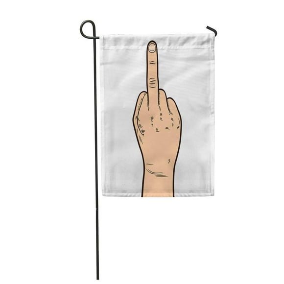 POGLIP Sketch of The Clenched Fist with Lifted by a Middle Garden Flag Decorative Flag House Banner 12x18 inch