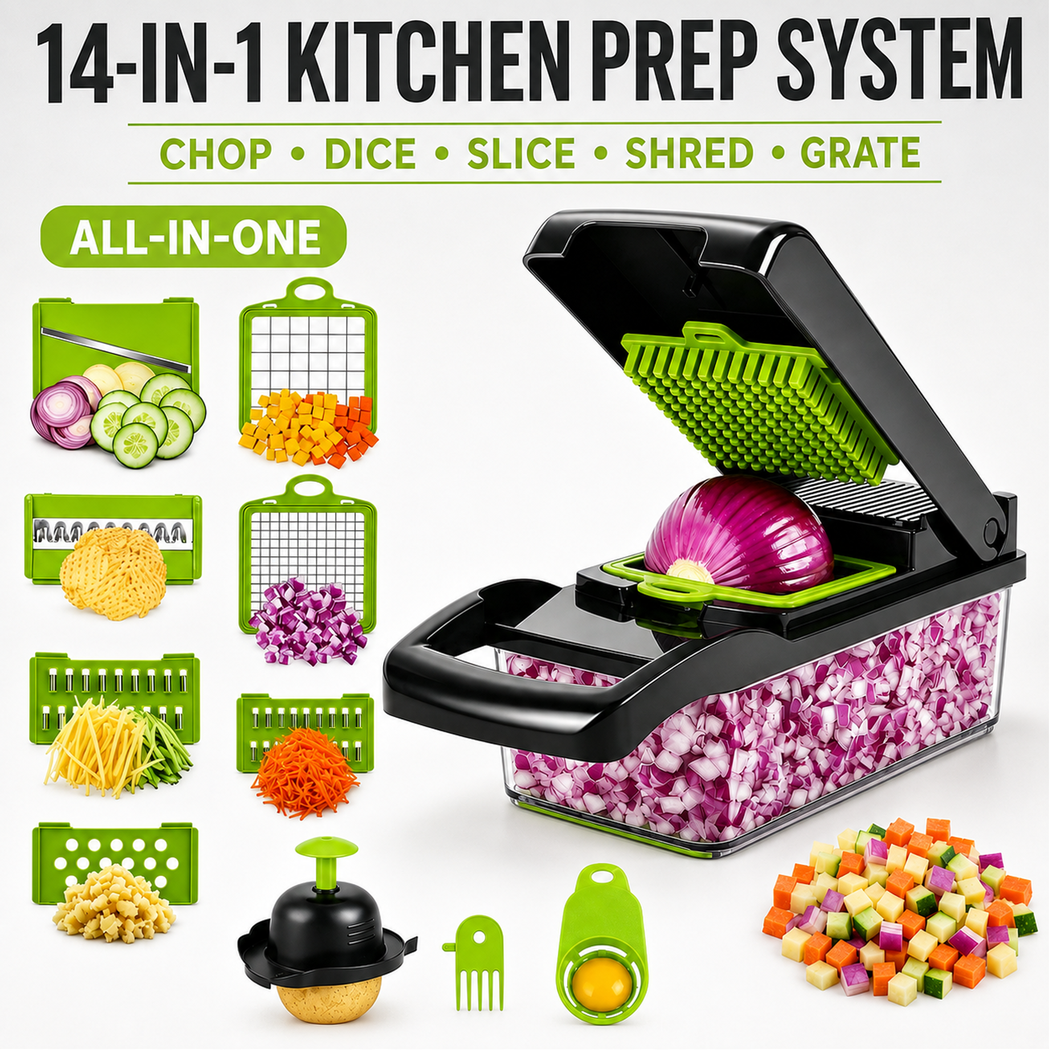 14-Piece Vegetable Chopper & Mandoline Slicer Set photo 2