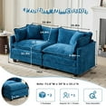 thumbnail image 2 of SoarFlash Canapé Sectionnel en Chenille de 77,95 Pouces, Causeuse Modulaire Confortable, Ensemble de Canapé Moderne 2 Places à Assise Profonde pour Salon, Bleu, 2 of 5