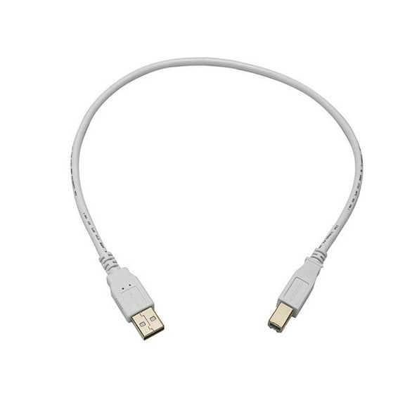 Monoprice USB 2.0 Cable - 1.5 Feet - White | USB Type-A Male to USB Type-B Male, 28/24AWG, Gold Plated