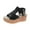 Black, variant on Womens Platform Sandals Wedge Cork Peep Toe Cross Straps Cut out Side Zipper Soft Sole Comfortable Breathable Lightweight Casual Summer High Heels Black