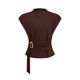 thumbnail image 5 of Camisas de Manga Corta para las Mujeres Casual V-Cuello Plegado Vendaje Suéter Blusa, Ligero Top de Verano, 5 of 6