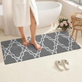 thumbnail image 4 of Gray Geometric Pattern Bathroom Rugs Mat,Non Slip Microfiber Bathroom Rug,Rubber Backing,Soft Bathroom Mats for Bathroom Floor,Tub and Shower,60x24in(150x60cm), 4 of 5
