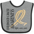 thumbnail image 3 of Inktastic Childhood Cancer Awareness- Fight, care, cure Boys or Girls Baby Bib, 3 of 4