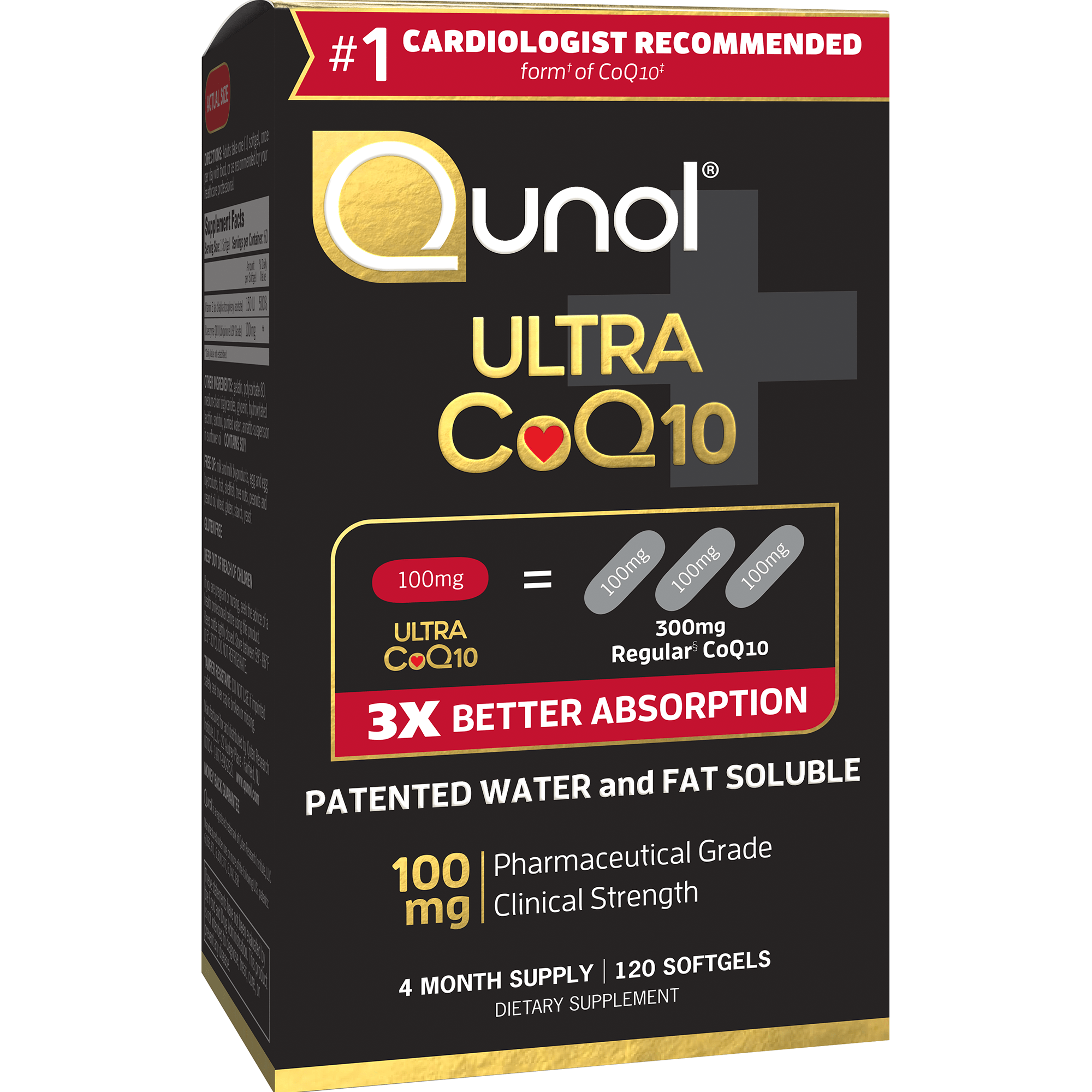 Qunol CoQ10 100mg Softgels, Ultra CoQ10 100mg, 3x Better Absorption, Antioxidant for Heart Health & Energy Production, Coenzyme Q10 Vitamins and Supplements, 4 Month Supply, 120 Count - image 5 of 6