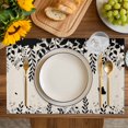 thumbnail image 4 of Spring Botanical Placemats Set of 4, Black Eucalyptus Butterfly Rustic Placemats for Dining Table, Place Mats for Kitchen Tabletop, Waterproof Wipeable Dining Table Mats Set, 4 of 9