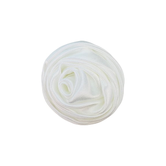 XmhyTop-A 10-Pack Satin Ribbon Roses Mini Fabric Flowers for DIY Crafts, Wedding Decor Sewing Appliques for Gift Wrapping, Garment Embellishment,White A